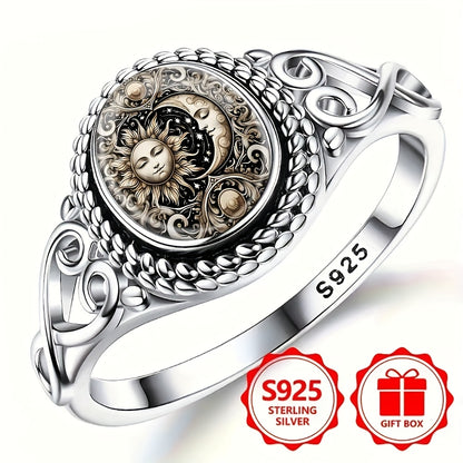 sun, moon, and stars, classic Bohemian ring