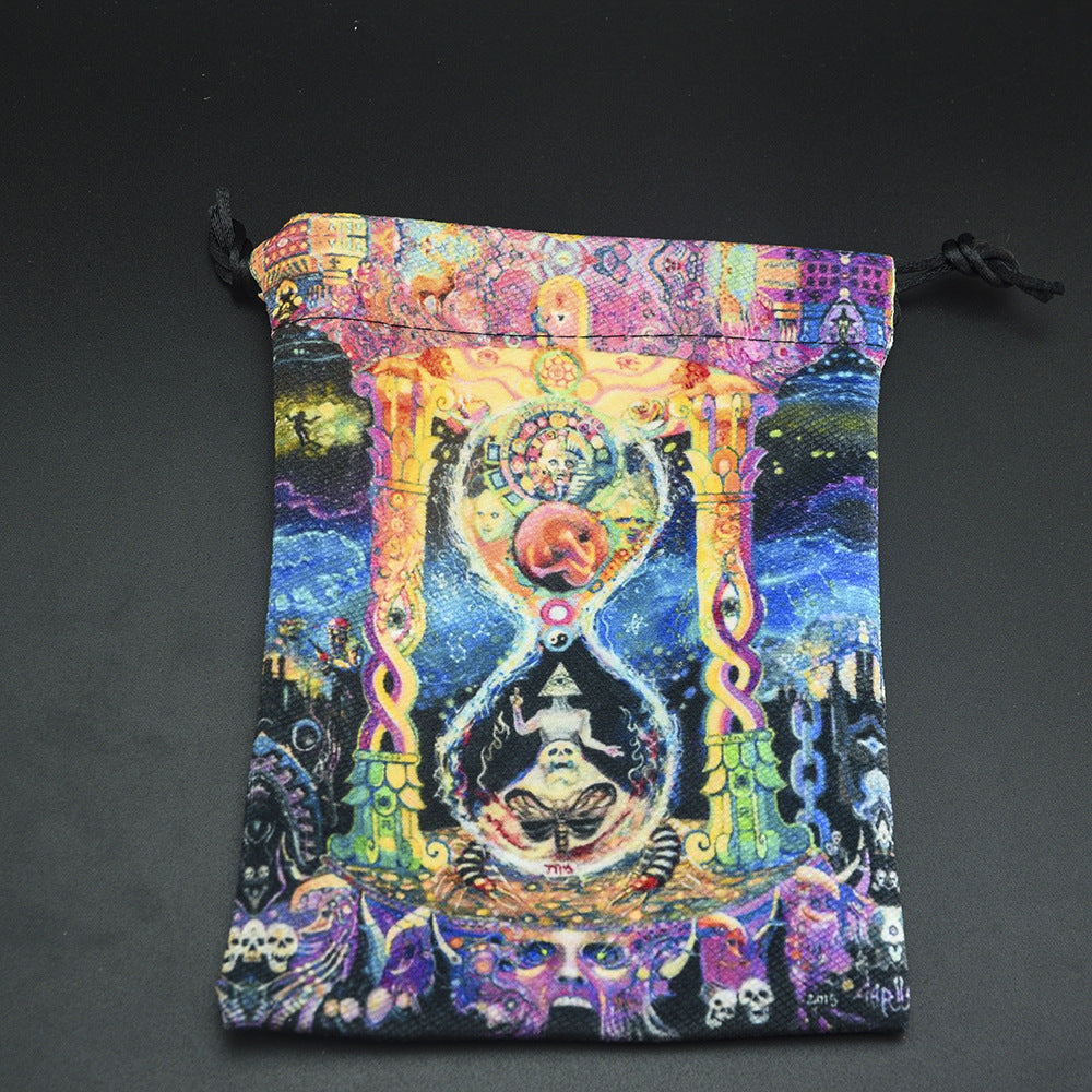 Double-sided Printing Composite Velvet Tarot Storage Bag