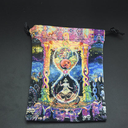 Double-sided Printing Composite Velvet Tarot Storage Bag