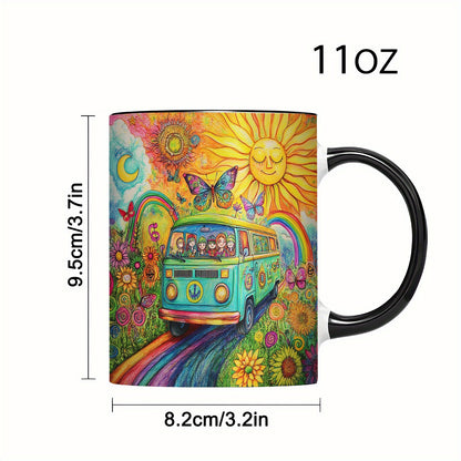 Retro Hippie Van Ceramic Coffee Mug-11oz