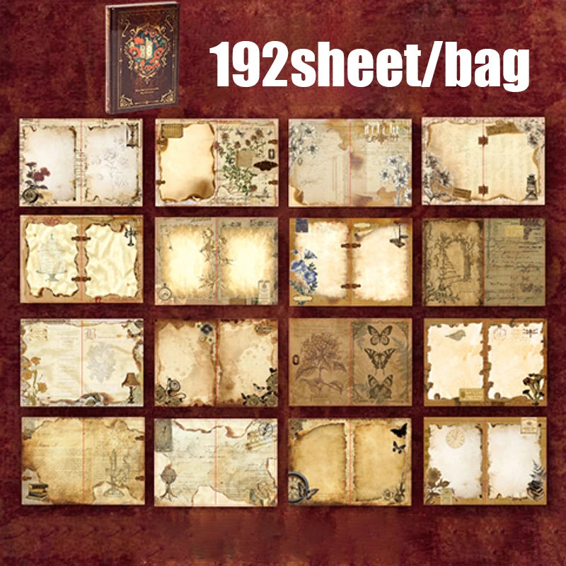 Vintage Style Notebook Set, Gold Foil Writing Pad