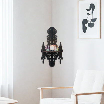 Gothic Wooden Floating  Corner Shelf