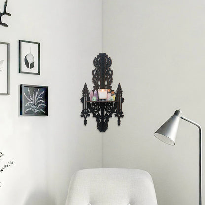Gothic Wooden Floating  Corner Shelf