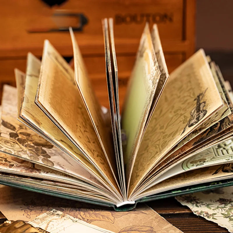 Vintage Style Notebook Set, Gold Foil Writing Pad