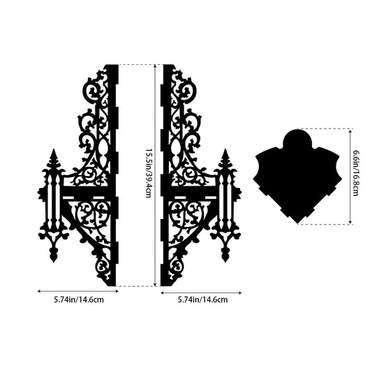 Gothic Wooden Floating  Corner Shelf