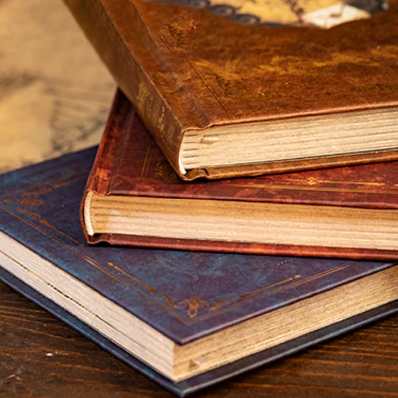 Vintage Style Notebook Set, Gold Foil Writing Pad