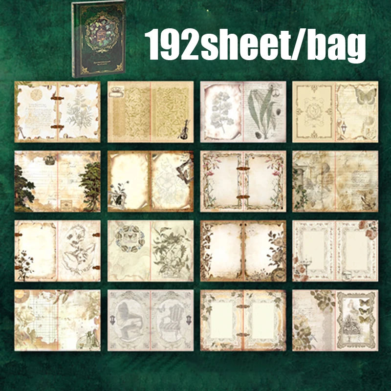 Vintage Style Notebook Set, Gold Foil Writing Pad