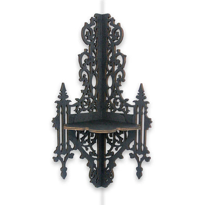 Gothic Wooden Floating  Corner Shelf