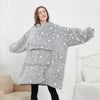 Adult Wearable Hoodie With Socks Oversized Hooded Blanket