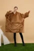 Adult Wearable Hoodie With Socks Oversized Hooded Blanket