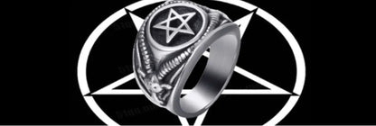 Men Stainless Steel Rings Pentagram