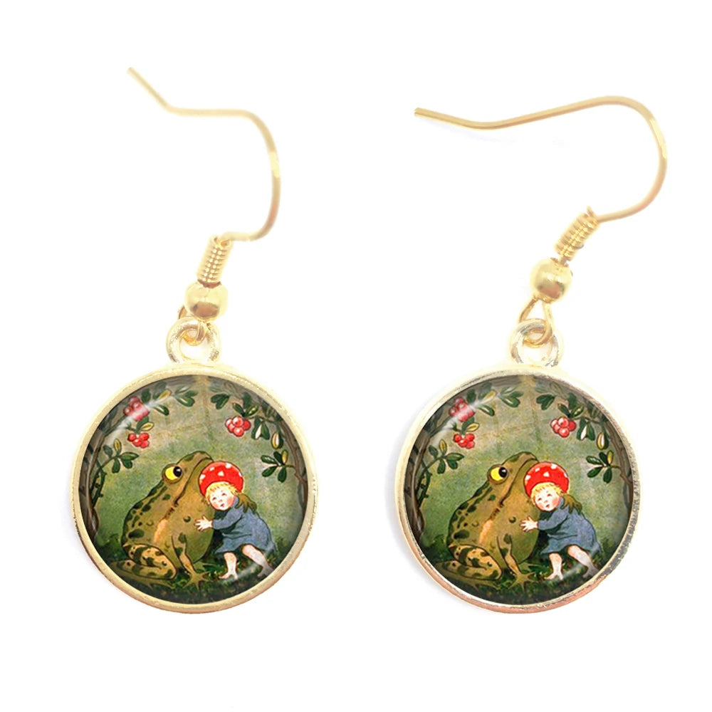 Frog Fairy Tale Drop Earrings – Enchanting Design