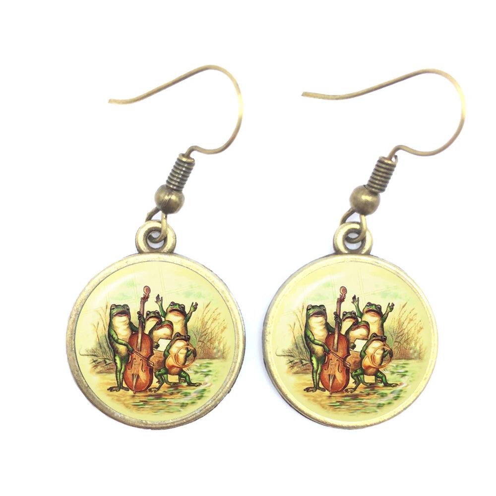 Frog Fairy Tale Drop Earrings – Enchanting Design