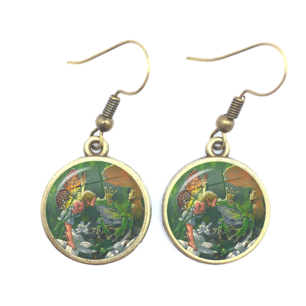 Frog Fairy Tale Drop Earrings – Enchanting Design