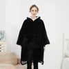 Adult Wearable Hoodie With Socks Oversized Hooded Blanket