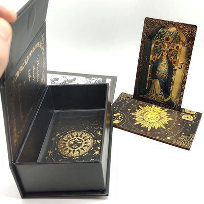 Foil Tarot Playing Cards with Wooden Stand