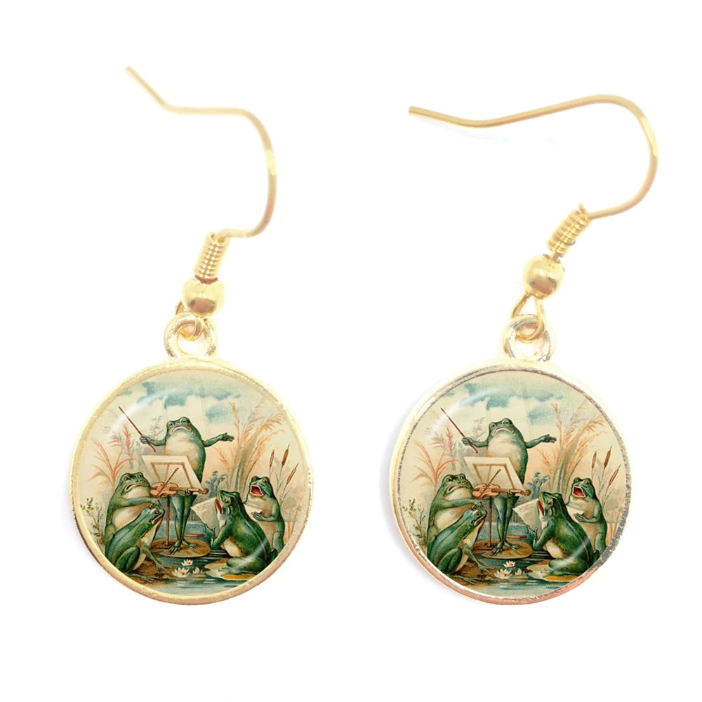 Frog Fairy Tale Drop Earrings – Enchanting Design