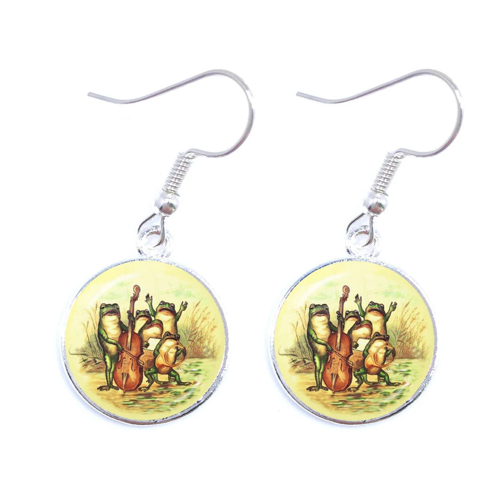 Frog Fairy Tale Drop Earrings – Enchanting Design