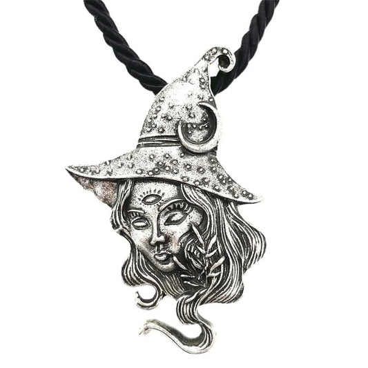 Wicca Crescent Moon Spells Witches Jewelery Goth Necklaces Women Punk Accessories Wiccan Supplies
