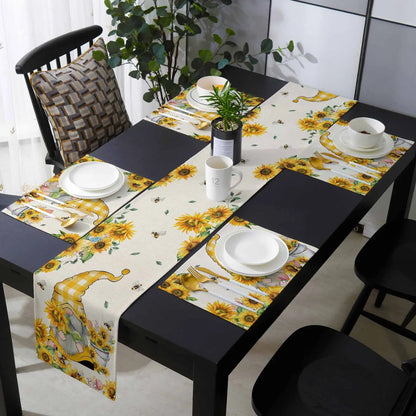 Buffalo Plaid Bee Happy Floral Placemat