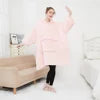 Adult Wearable Hoodie With Socks Oversized Hooded Blanket