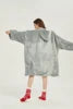 Adult Wearable Hoodie With Socks Oversized Hooded Blanket