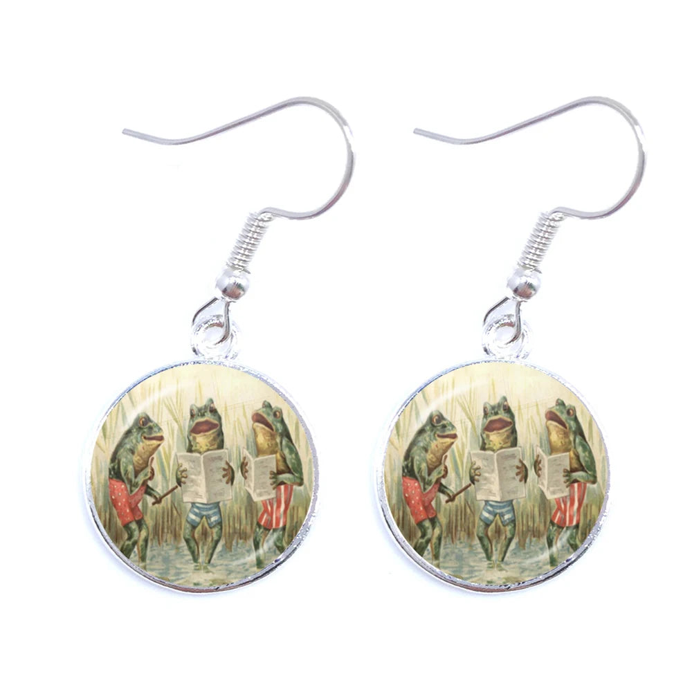 Frog Fairy Tale Drop Earrings – Enchanting Design
