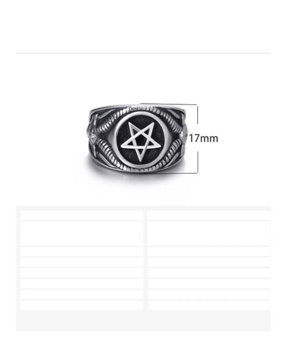 Men Stainless Steel Rings Pentagram