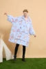 Adult Wearable Hoodie With Socks Oversized Hooded Blanket