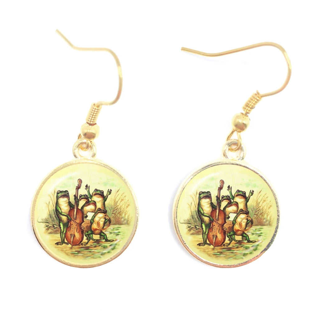 Frog Fairy Tale Drop Earrings – Enchanting Design