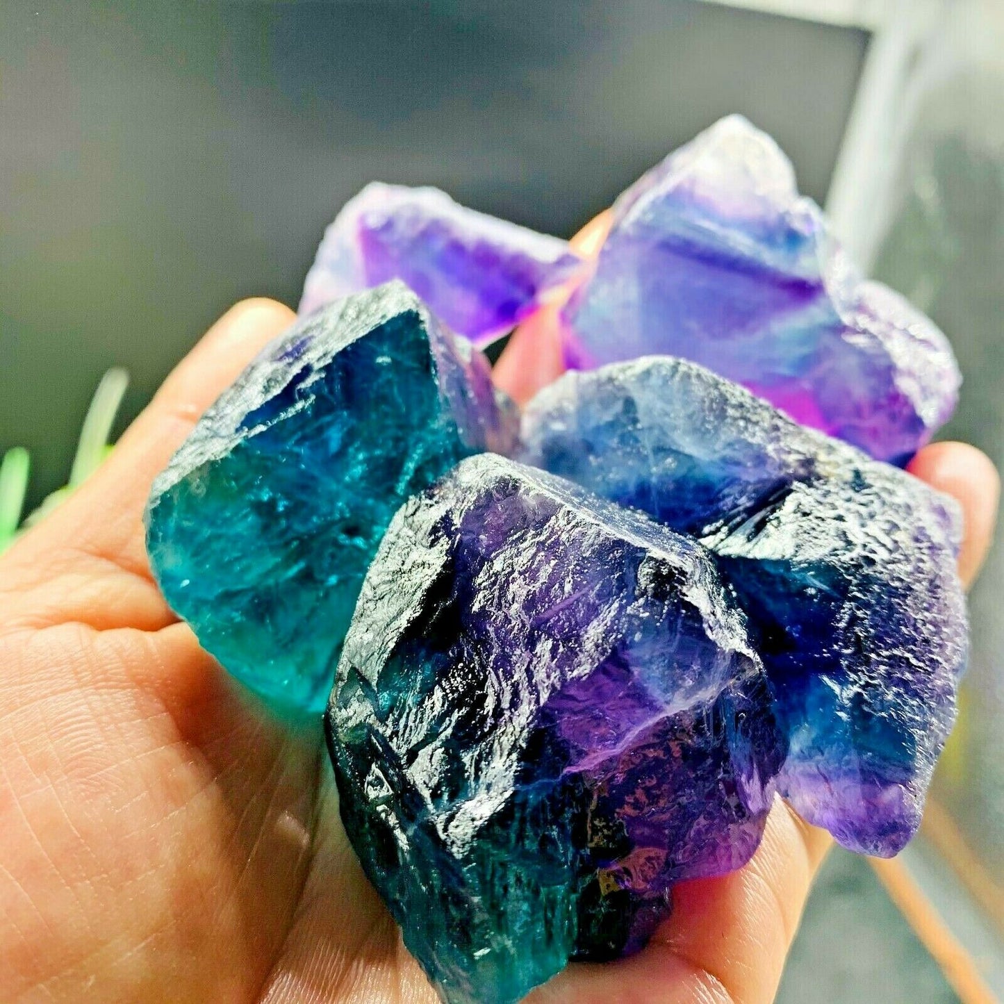 Natural Rainbow Fluorite Crystal Quartz