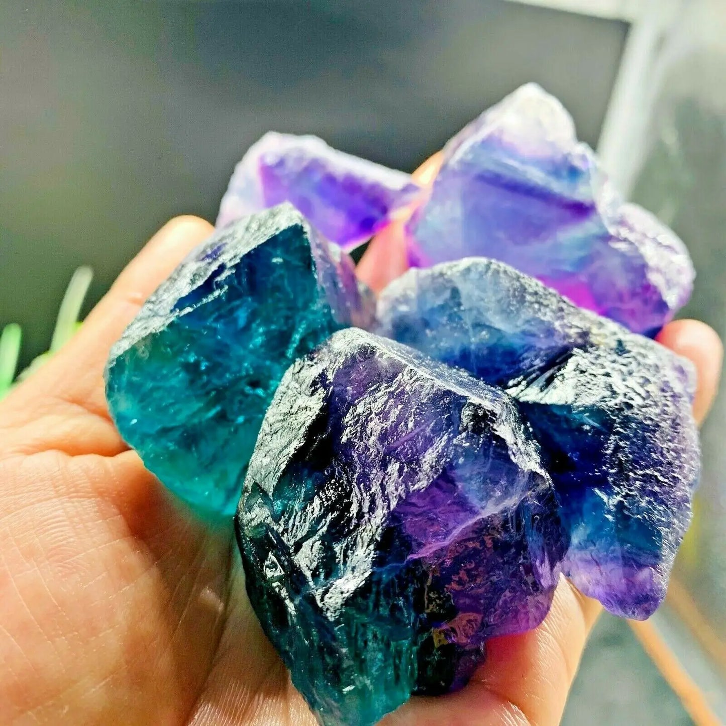Natural Rainbow Fluorite Crystal Quartz