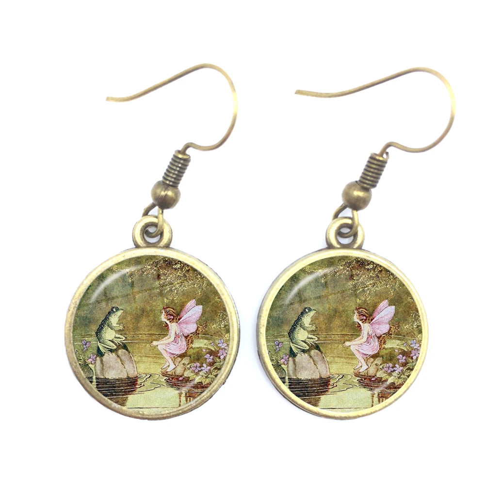 Frog Fairy Tale Drop Earrings – Enchanting Design