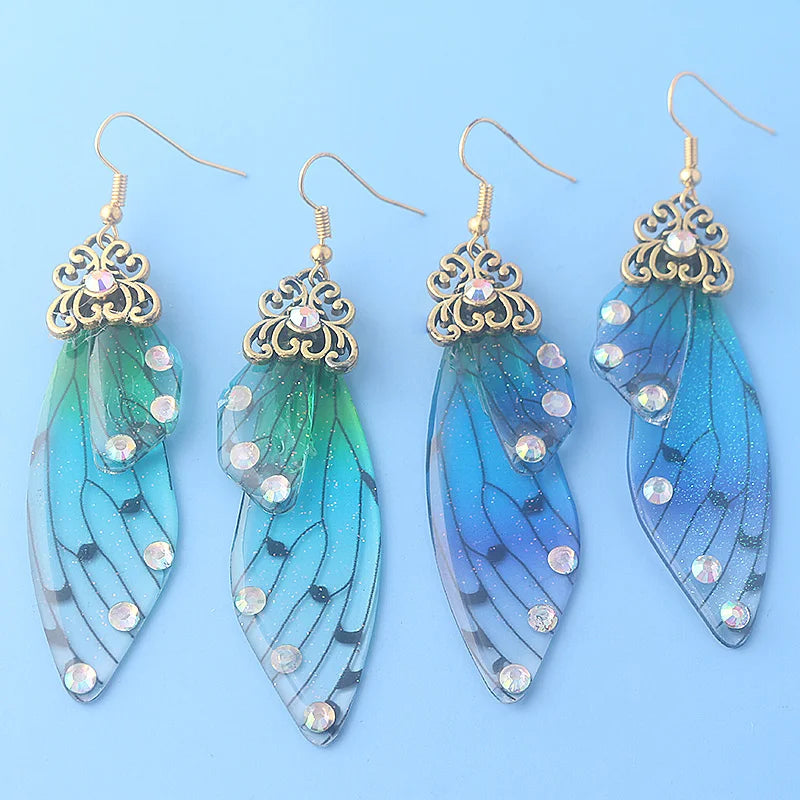 Colorful Butterfly Wing Earrings