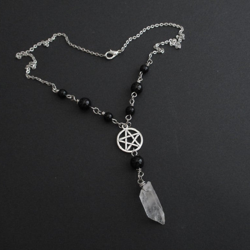 Gothic Beaded Pentagram Necklace