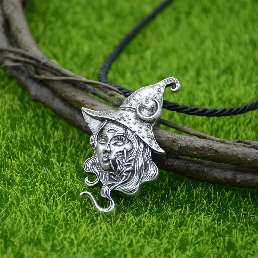 Wicca Crescent Moon Spells Witches Jewelery Goth Necklaces Women Punk Accessories Wiccan Supplies