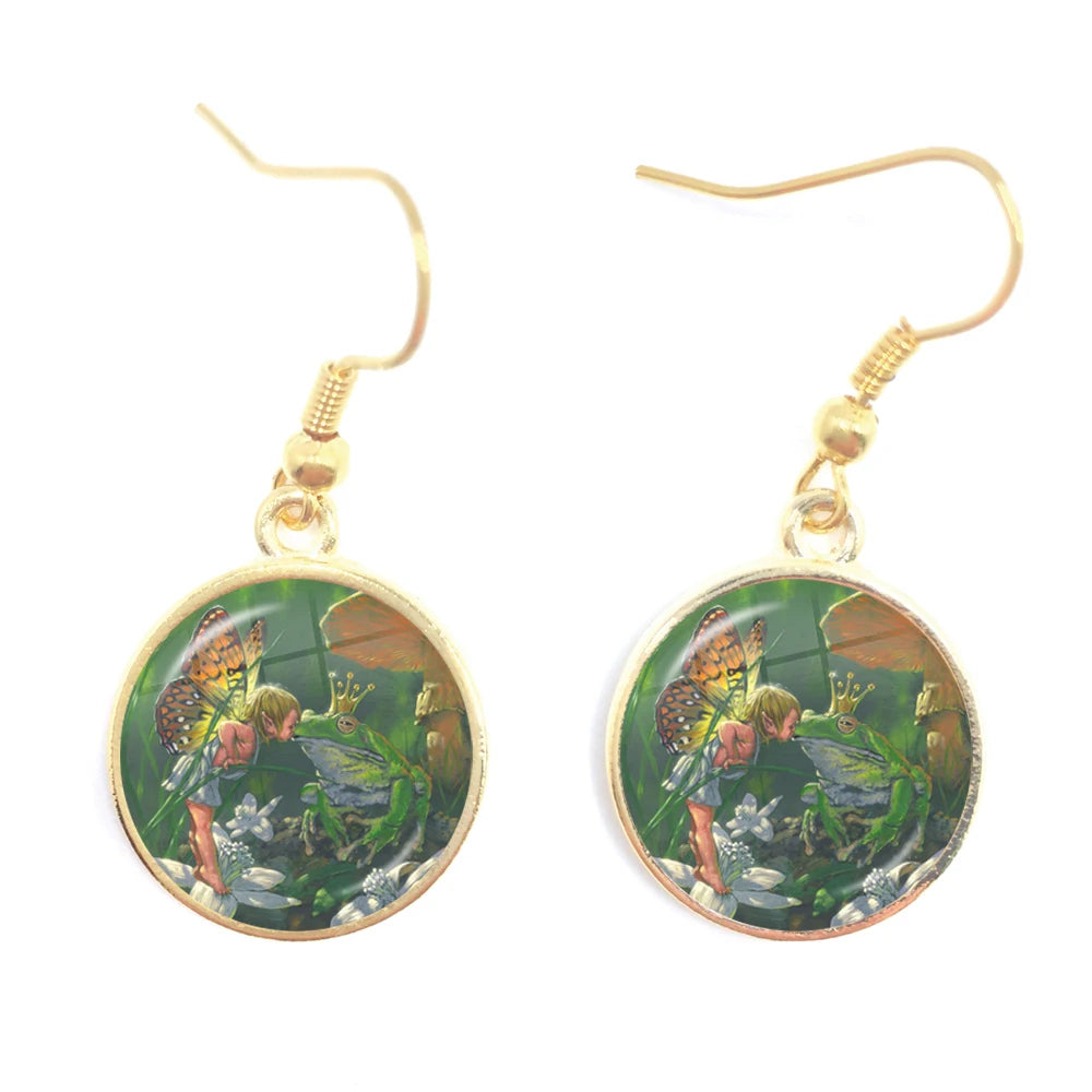 Frog Fairy Tale Drop Earrings – Enchanting Design
