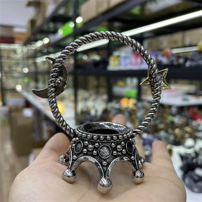 Star Moon Crown Metal Crystal Ball Holder Magic Sphere Display Stand Desktop Ornaments Photography Props