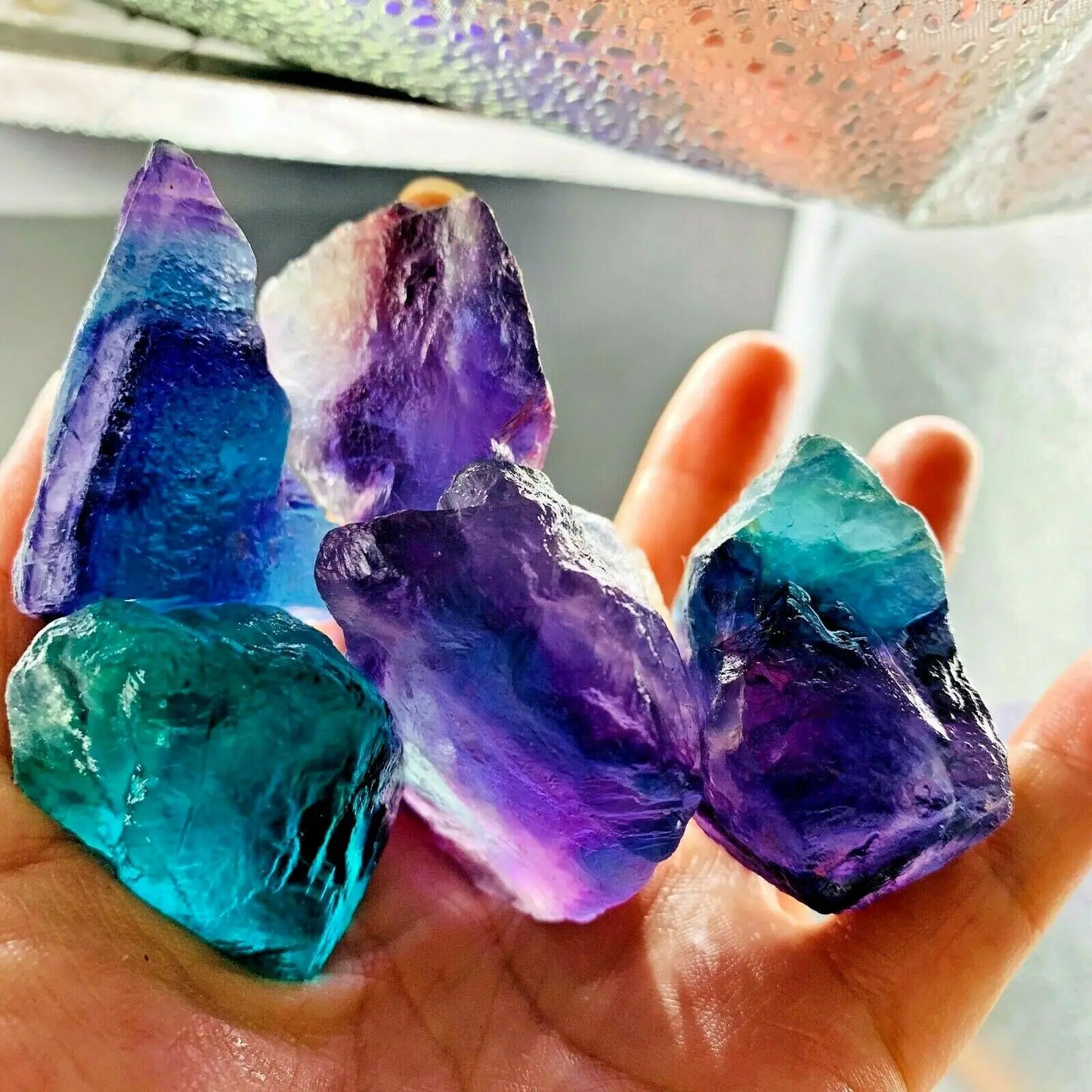 Natural Rainbow Fluorite Crystal Quartz