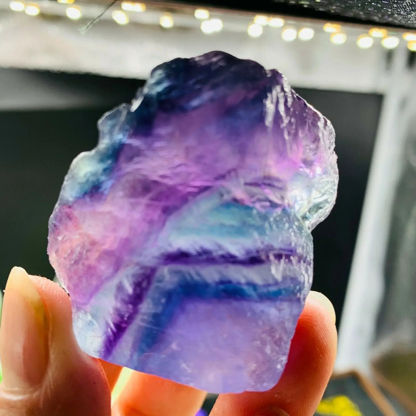 Natural Rainbow Fluorite Crystal Quartz