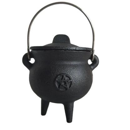 Metal Witch Cauldron with Candle Holder