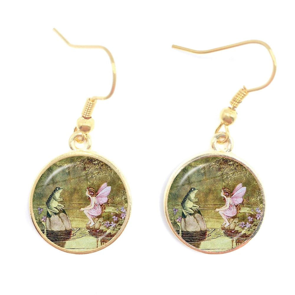 Frog Fairy Tale Drop Earrings – Enchanting Design