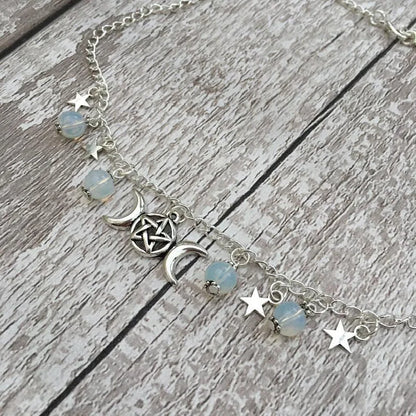 Gothic Beaded Pentagram Necklace