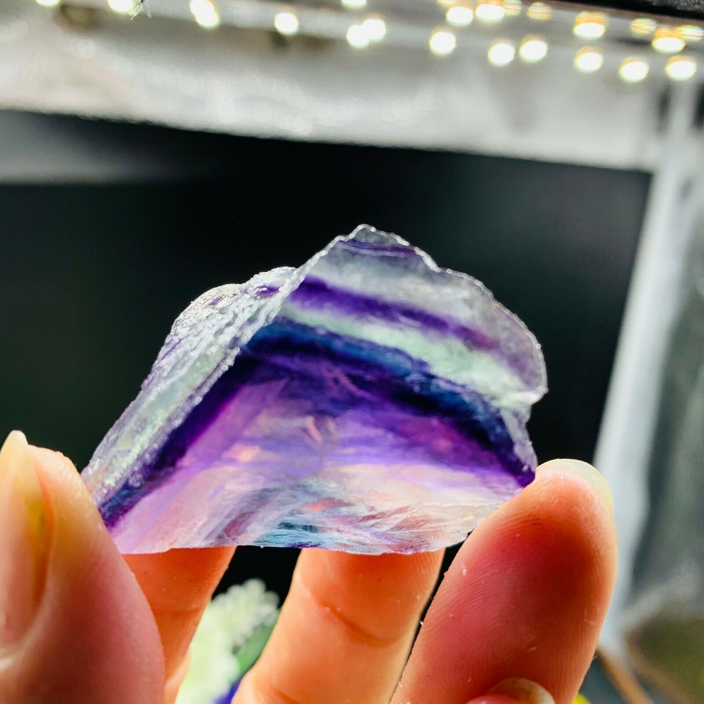 Natural Rainbow Fluorite Crystal Quartz