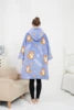 Adult Wearable Hoodie With Socks Oversized Hooded Blanket