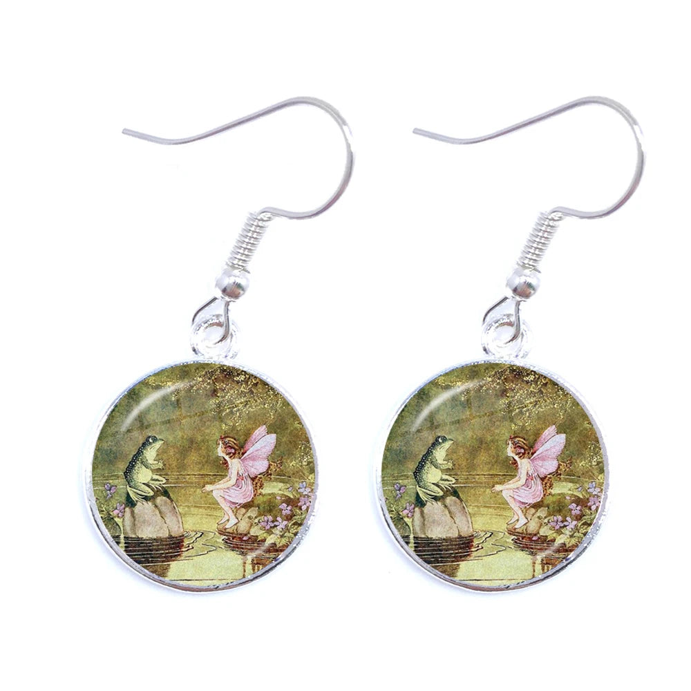 Frog Fairy Tale Drop Earrings – Enchanting Design