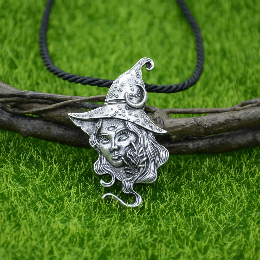 Wicca Crescent Moon Spells Witches Jewelery Goth Necklaces Women Punk Accessories Wiccan Supplies