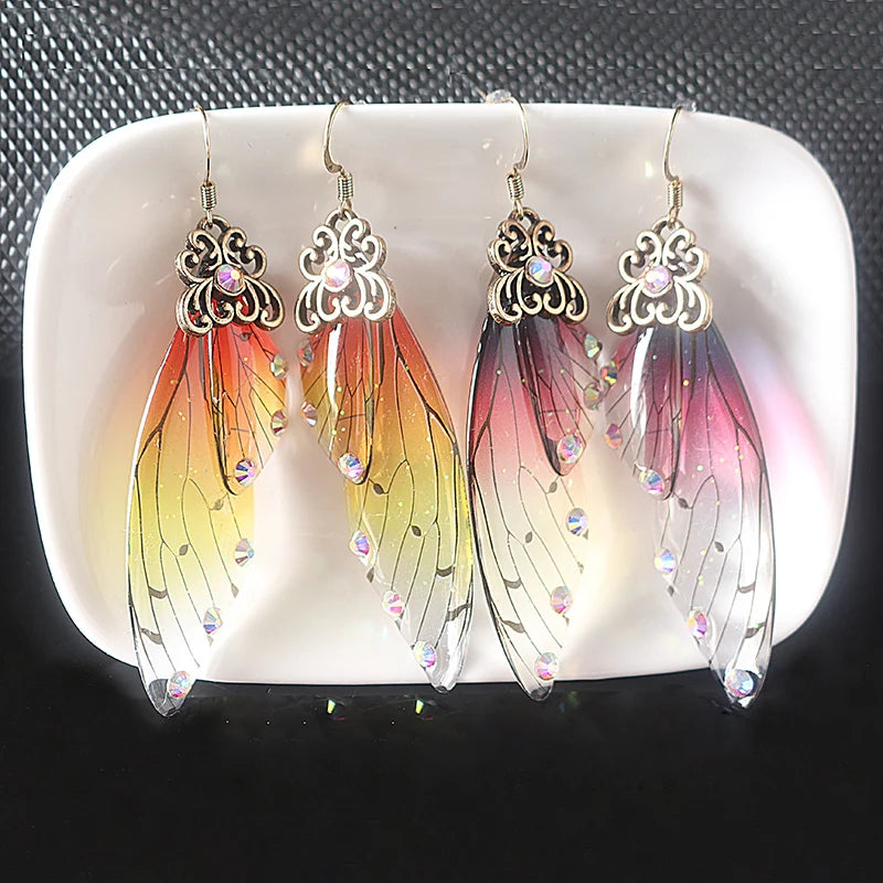 Colorful Butterfly Wing Earrings