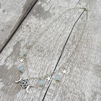 Gothic Beaded Pentagram Necklace