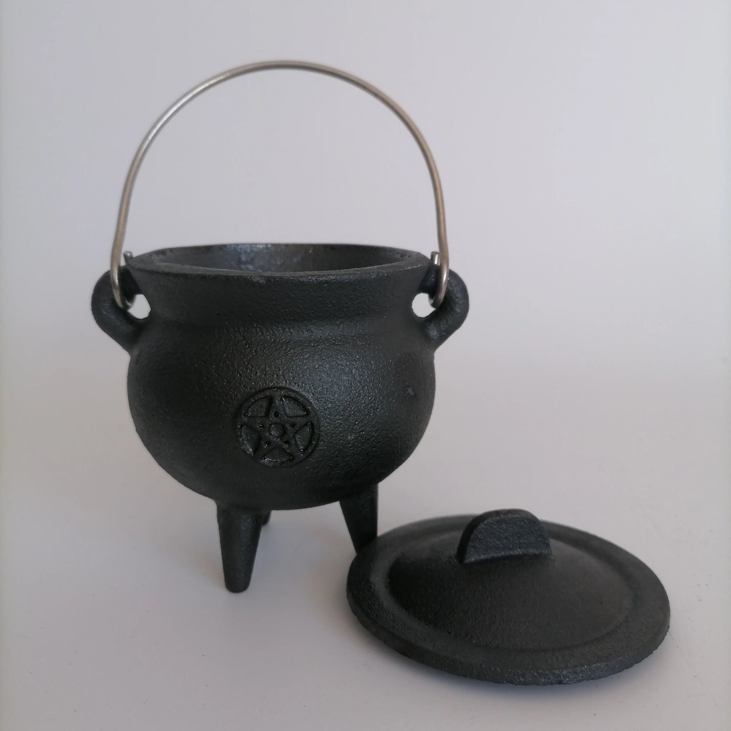 Metal Witch Cauldron with Candle Holder